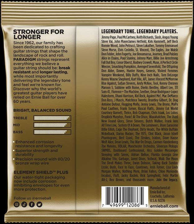 Valeurs nutritives et ingrédients Ernie Ball Paradigm (6 x, Guitare, 0.05")