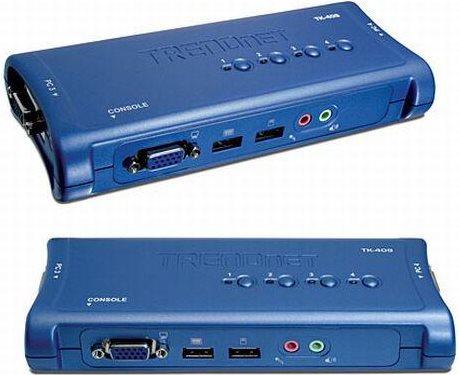 Produktbild Trendnet TK-409K KVM Switch 4-Port USB Kit mit Audio
