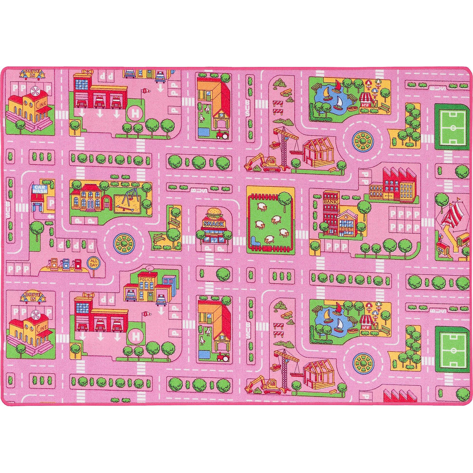 Snapstyle, Spielteppich + Spielmatte, Strassenteppich Beidseitig mit zwei Strassenlandschaften Girls (160 x 240 cm)