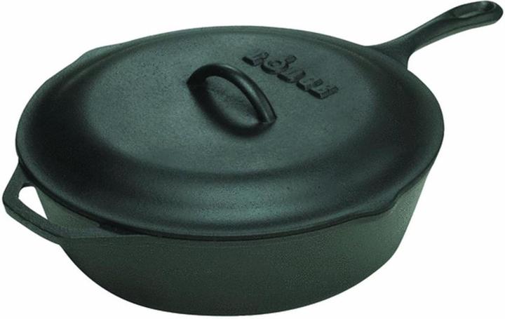 Actual product image Lodge Cast iron pan 26.7 cm deep with lid (Frying pan, Cast iron, 26.70 x 12.50 cm)