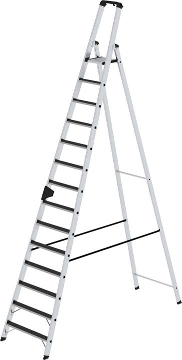 Produktbild Munk Stufen-Stehleiter einseitig begehbar mit clip-step R13 14 Stufen (Stehleiter, 240 cm)