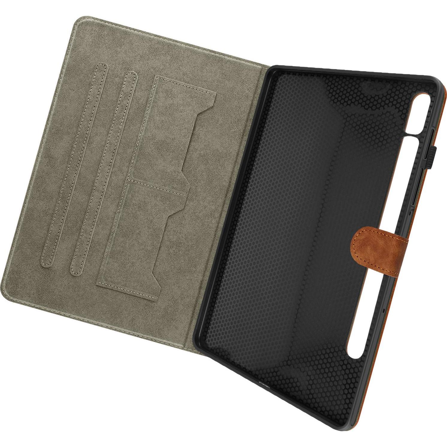 Thumbnail - Avizar Business Etui, Fächer und Standfunktion Series (Galaxy Tab S9 FE), Tablet Hülle, Braun
