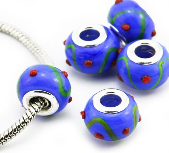 Image du produit Hermex Verre Bead argenté 925 - Bleu argenté (Verre, Alliage métallique)