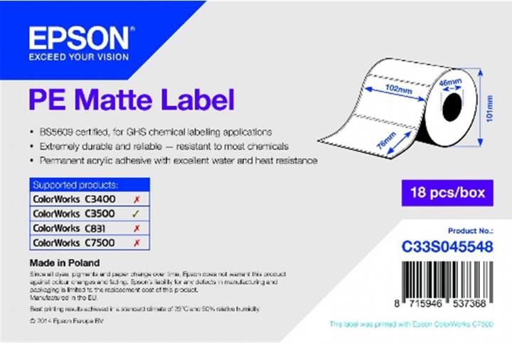 Produktbild Epson PE Matte Label 102 mm x 76 mm (10.20 cm)