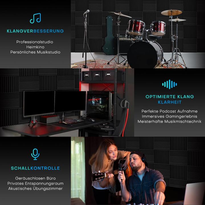 Immagine prodotto Knightsacoustic Akustikschaumstoffplatten Set (52 pz.)