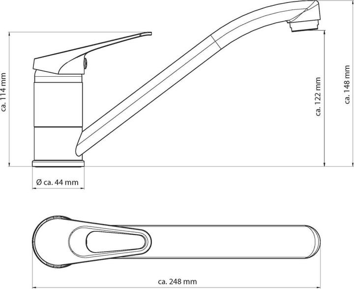 Actual product image Eisl Kitchen tap SPEED Sink mixer Black matt chrome Swivelling NI182SCR-B