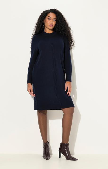 Immagine prodotto Ulla Popken Abito in maglia con righe a costine, collo alto e maniche lunghe (50, 52)