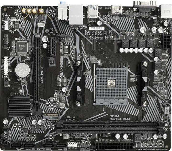 Actual product image Gigabyte MB GBT AMD AM4 A520M K V2 1.0 (AM4, AMD A520, mATX)
