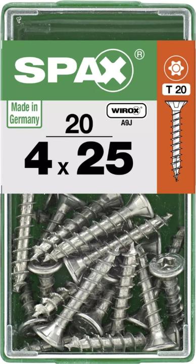 Produktbild Spax DIY Universal Senkkopf T-STAR plus VGW WIROX A9J 4x25 S 20 St. (20 Schrauben pro Stück)