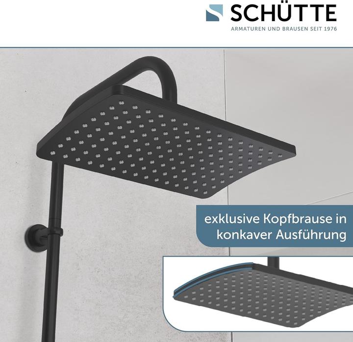 Image du produit Schütte Douche à effet pluie salle de bain MALLORCA Ensemble de douche suspendu noir mat système de douche