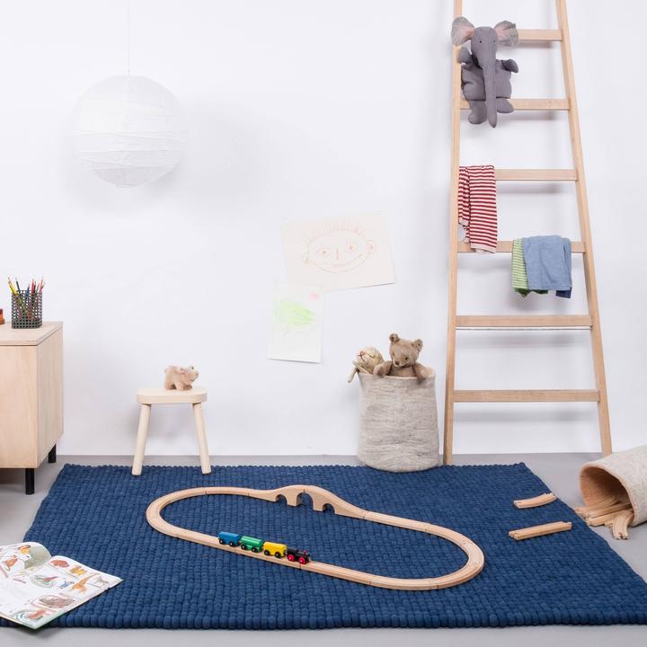 Actual product image Myfelt Alva felt ball rug square (100 x 70 cm)