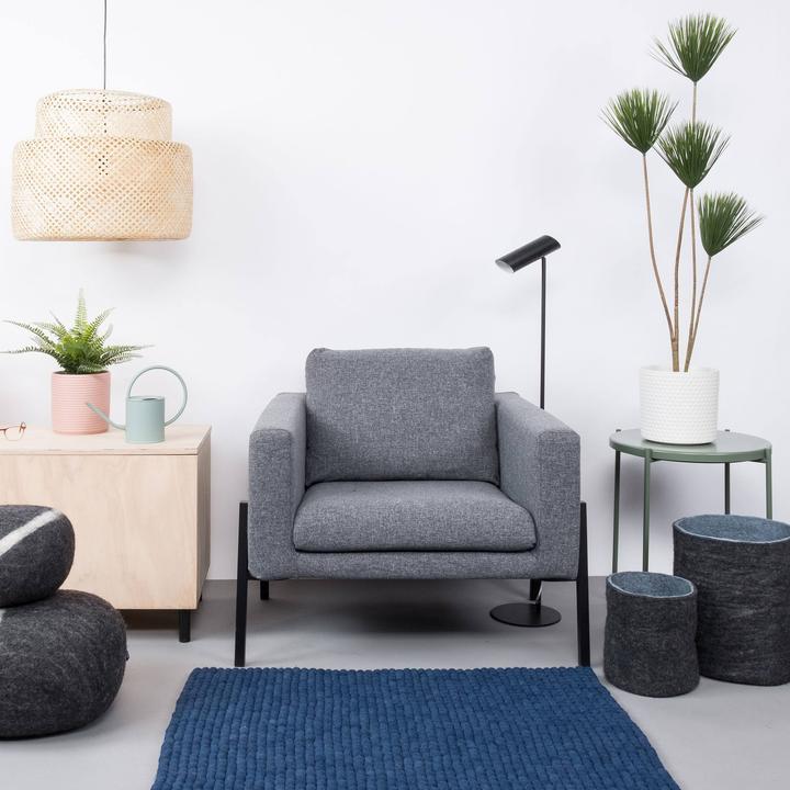 Actual product image Myfelt Alva felt ball rug square (100 x 70 cm)