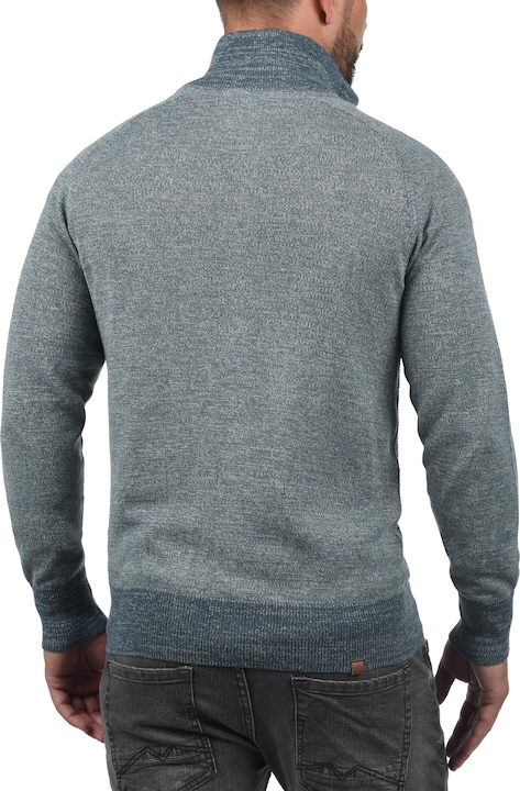 Actual product image Blend Ganbolf Men's Jumper Chunky Knit Pullover Troyer Made Of 100% Cotton With Zipper (L)