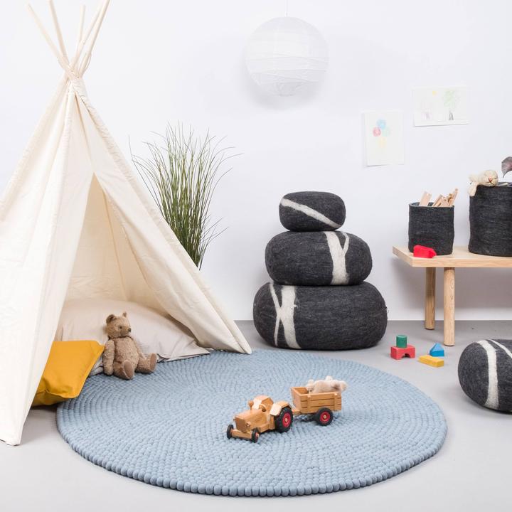 Image du produit Myfelt Mia Tapis de boules de feutre rond (140 cm)