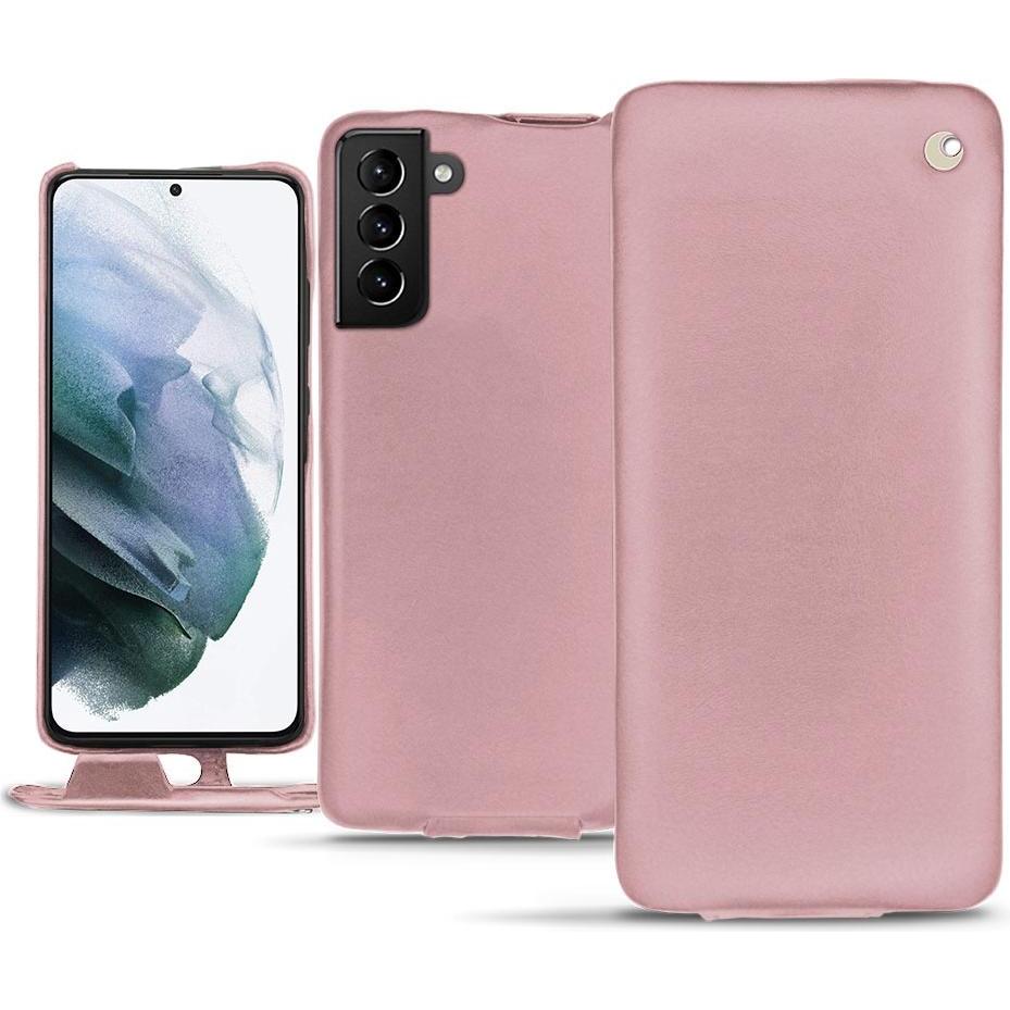 Noreve Lederschutzhülle vertikal (Samsung Galaxy S21+), Smartphone Hülle, Rosa