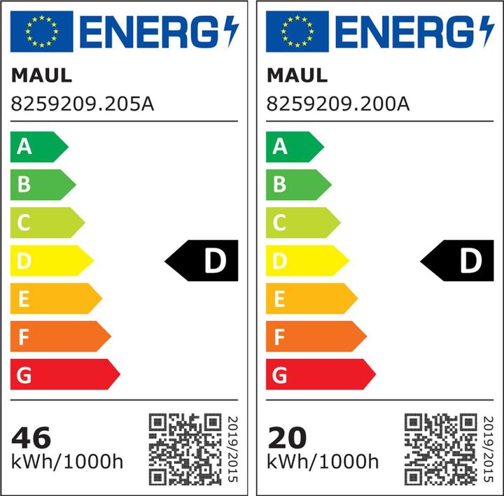 Etichetta energetica Maul MAULsirius lampada da terra nera (10110 lm)