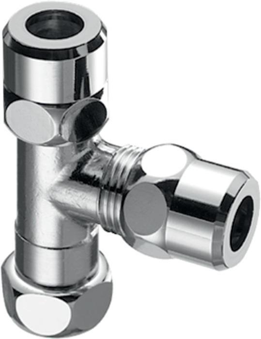 Schell T-Stück m beweglicher Überwurfmutter 3/8Zoll chr 3/8Zoll chrom (T-Verbindung)
