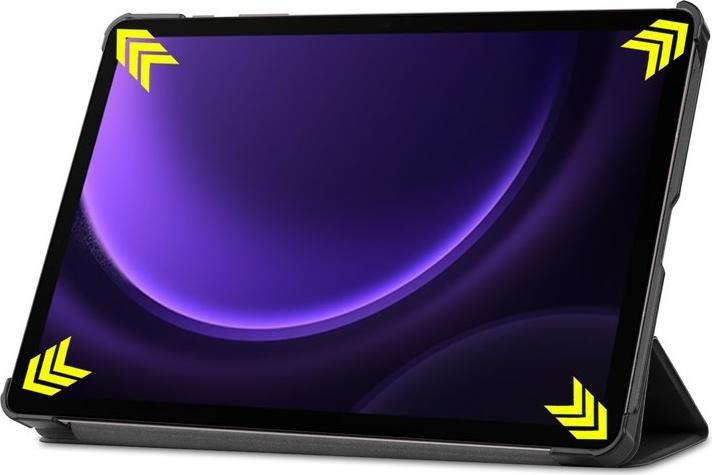 Immagine prodotto Apfelkiste Galaxy Tab S10 FE/S9 FE Flipcase Ledertasche mit Ständer + S-Pen, Schwarz (Galaxy Tab S9 FE)