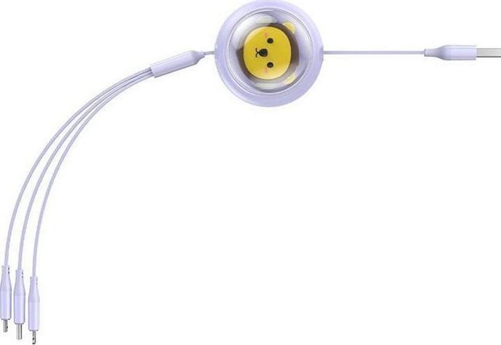 Immagine prodotto Baseus Cavo di ricarica 3w1 da USB a USB-C, USB-M, Lightning 3,5A, 1,1 m (viola) (1.10 m, USB 3.2 Gen 2x2, 100 W)