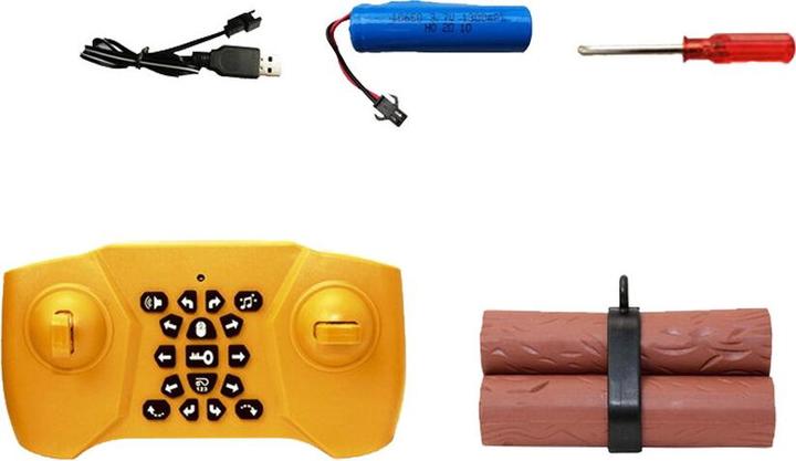 Image du produit Lean Toys Chariot élévateur télécommandé avec rotation à 360 degrés et roues lumineuses