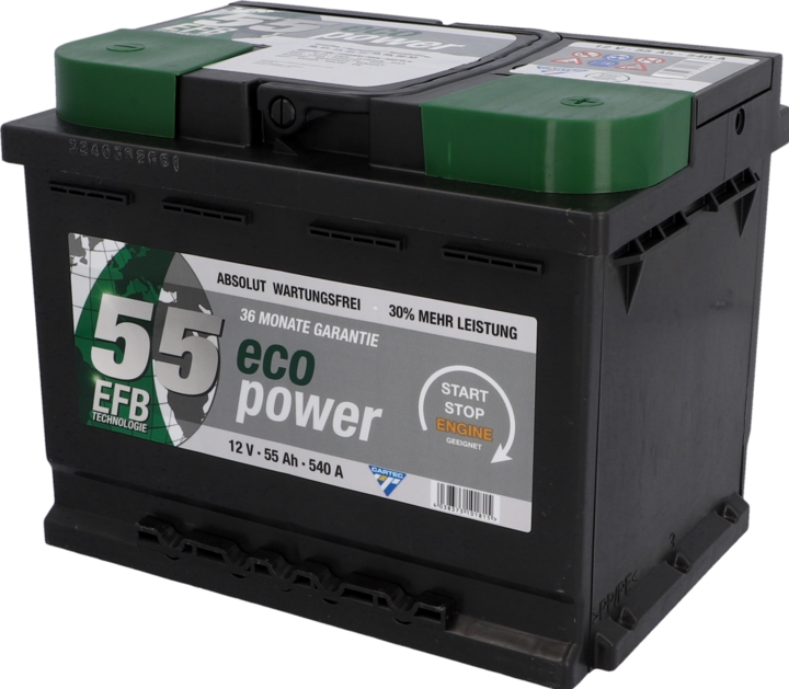 Actual product image Cartec Eco Power 55 EFB (12 V, 55 Ah, 480 A)