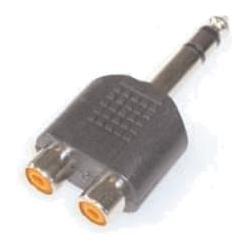 Thumbnail - E+P GS 38 6.35mm Stereo 2x RCA Schwarz Kabelschnittstellen-/adapter (GS 38), Audio Adapter, Schwarz