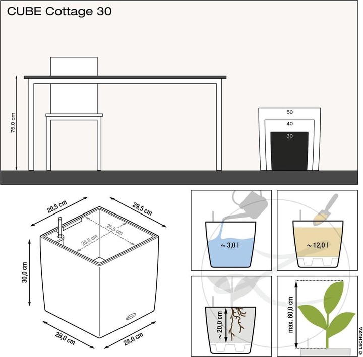 Actual product image Lechuza Cube Cottage (29.50 cm)