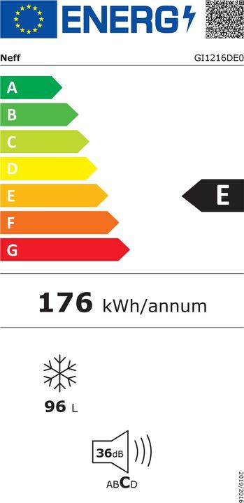 Energie-Label Neff GI1216DE0 (Einbau, 97 l)