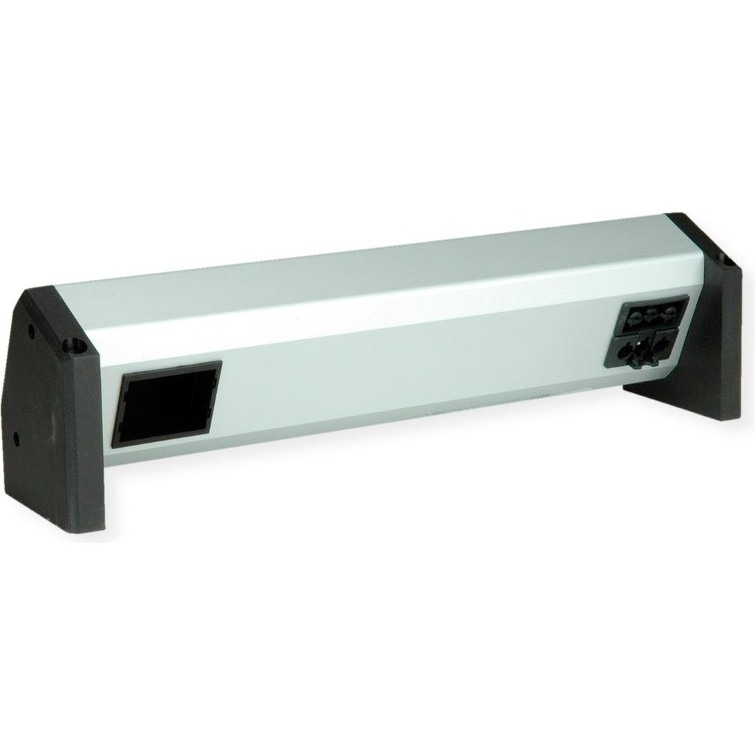 Bachmann, Steckdosenleiste, DESK - 2 AC-Ausgänge - Indoor - GST18 - Aluminium - Kunststoff - Schwarz - Silbe (2 x, CEE 7...