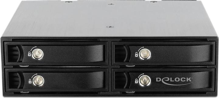 Actual product image Delock 5.25? removable frame for 4 x 2.5? U.2 NVMe SSD with lockable trays