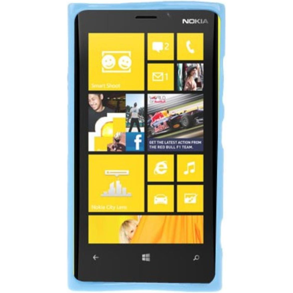 König Design Schutzhülle TPU Case Hülle für Handy Nokia Lumia 920 Hellblau / Weiss (Nokia Lumia 920), Smartphone Hülle, ...