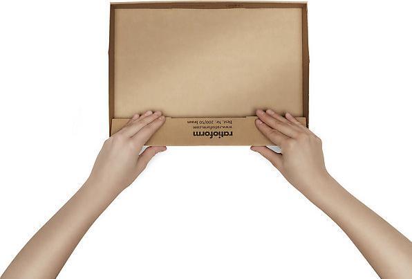 Actual product image kaiserkraft Cardboard box with push-on lid, two-part, internal dimensions 435 x 315 x 80 mm (1 x)