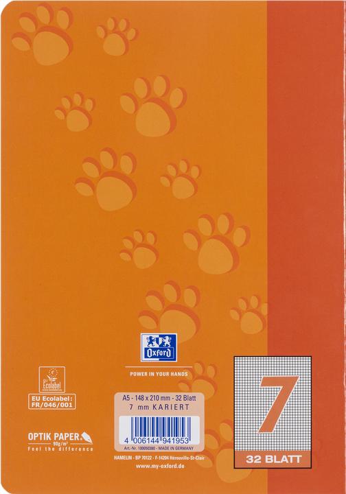 Produktbild Oxford Schulheft, A5, Lineatur 7 (A5, Kariert, Harter Einband)