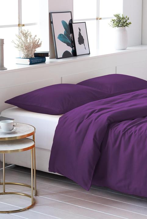 Image du produit Living Home Uni satin (Set de linge de lit, 160 x 210 cm, 50 x 70 cm)