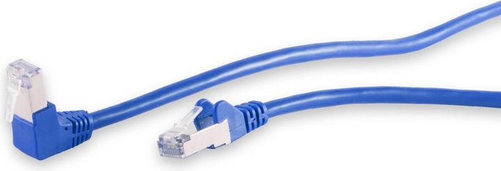Actual product image Shiverpeaks S/CONN maximum connectivity network cable patch cable, cat 6, S/FTP, PIMF, angle-straight, blue (S/FTP, CAT6, 0.25 m)