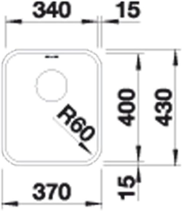 Actual product image Blanco Supra 340-U (Top-mounted sink, 43 cm, 37 cm)