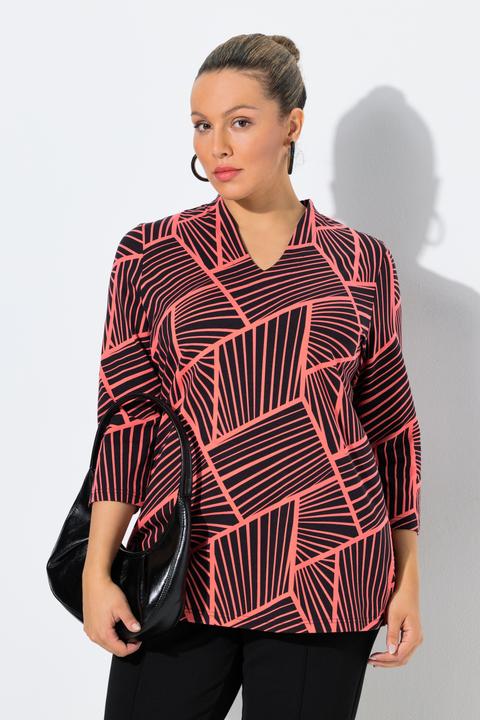 Actual product image Ulla Popken Mixed Stripe Turtleneck Tee (46, 48)