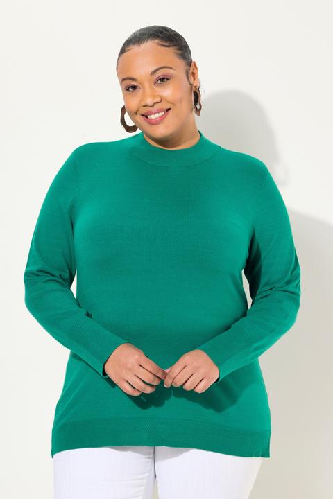 Image du produit Ulla Popken Pull à col montant et manches longues, bords-côtes (42, 44)