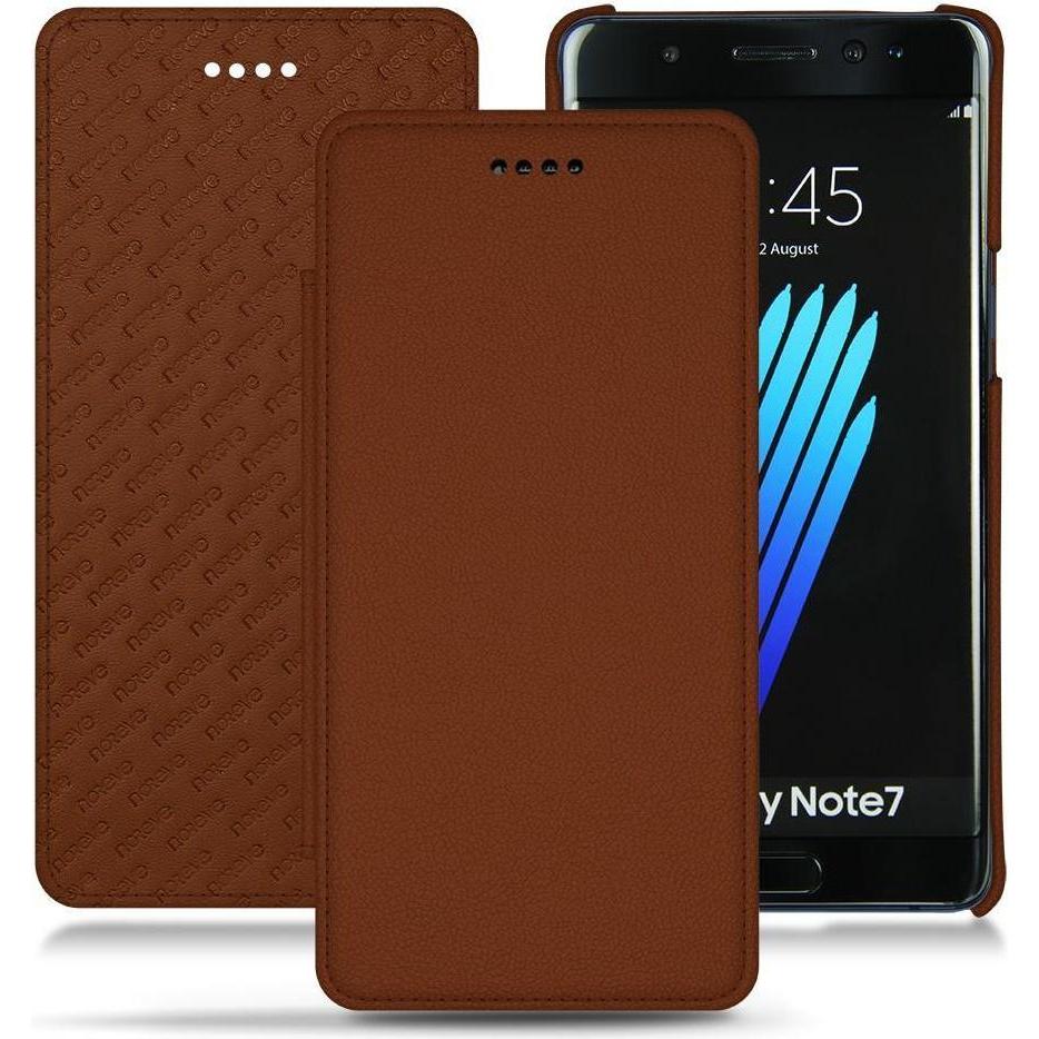 Noreve Lederschutzhülle horizontal (Samsung Galaxy Note 7), Smartphone Hülle, Braun