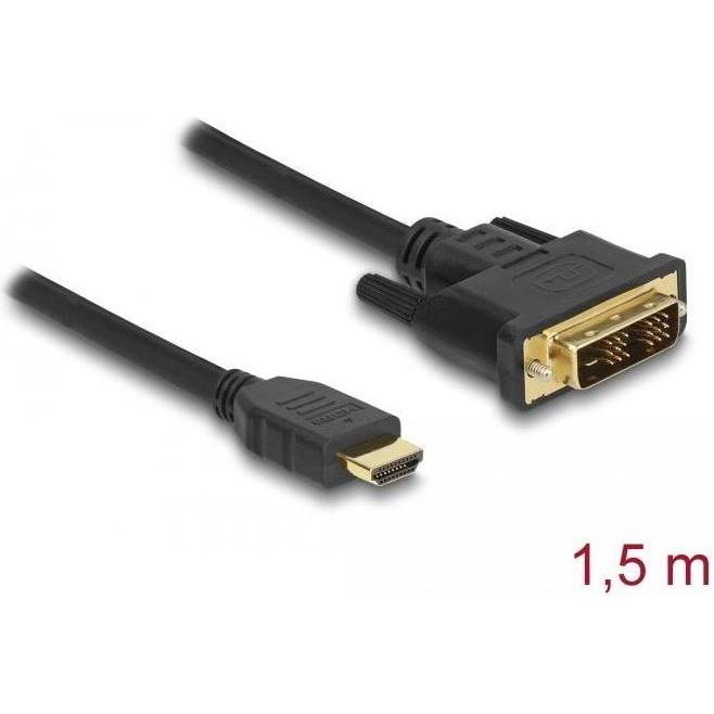 Delock DVI — HDMI (Typ A) (1.50 m, DVI, HDMI), Video Kabel