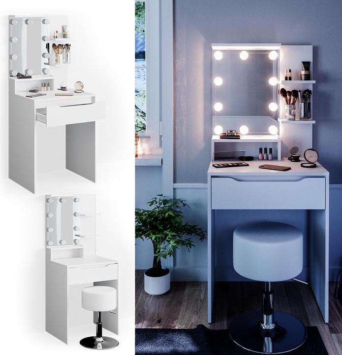Image du produit Vicco Ruben avec éclairage LED et tabouret (60 x 48 x 143 cm)