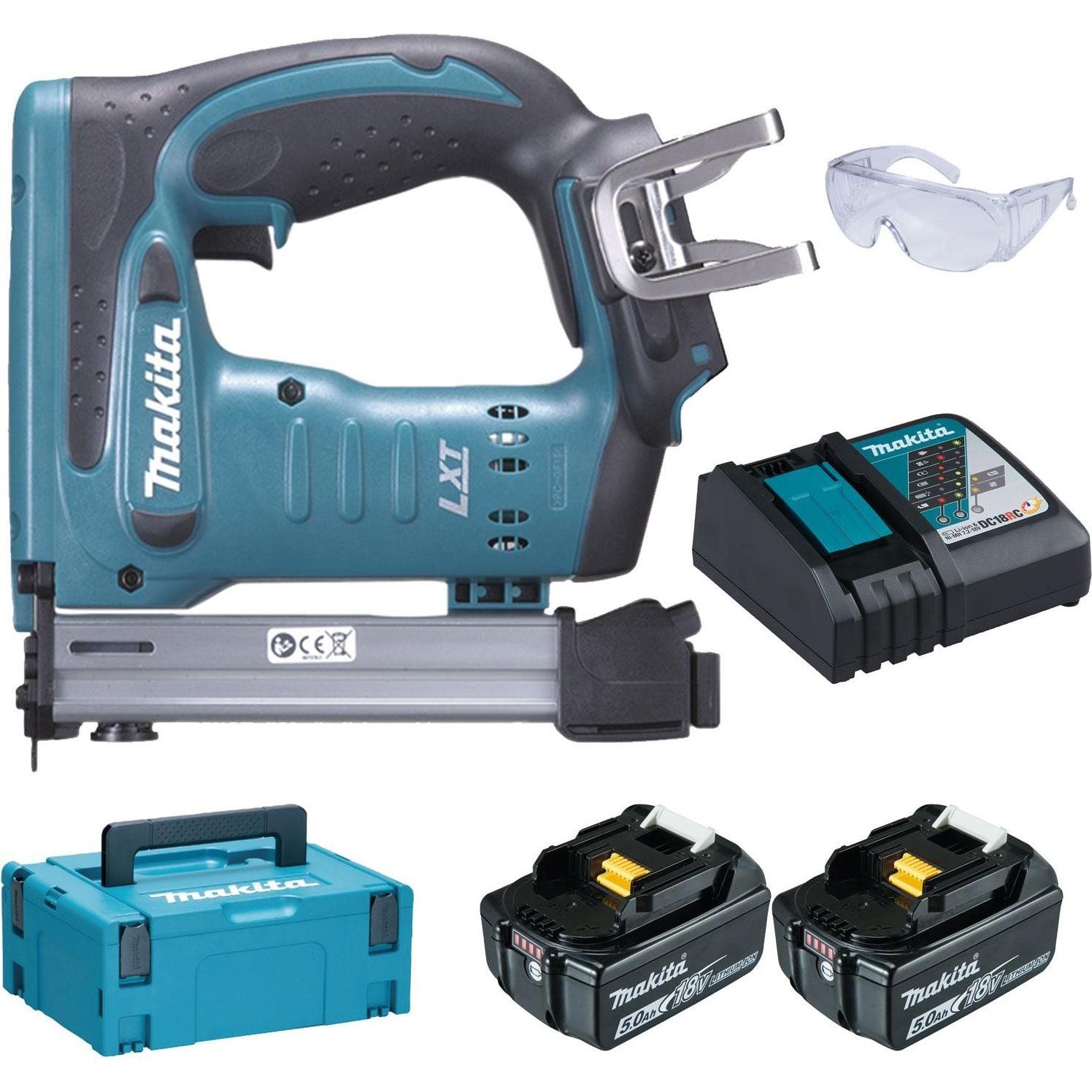 Makita, Graffettatrice + Pistola sparachiodi, DST221RTJ