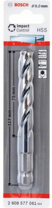 Actual product image Bosch Professional Zubehör HSS hex shank twist drill 8.0 mm (8.0 millimetre)