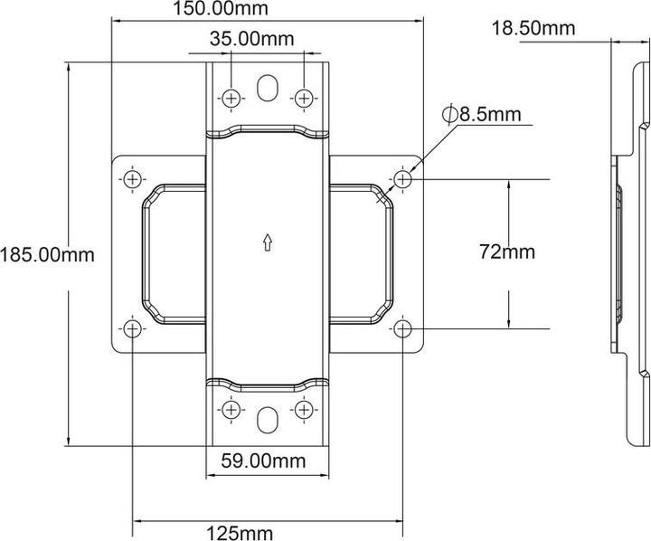 Image du produit Multibrackets Pole Clamp Plate, pour système modulaire Pro (Platines de montage / d'adaption)