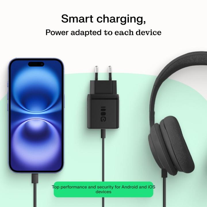 Actual product image GreenCell Charger Green cell Lādētājs PowerSource Solo30 30W Black (30 W, 1 portion)