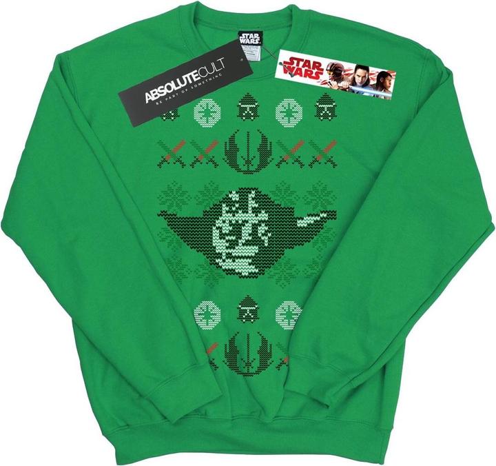 Produktbild Star Wars Christmas Yoda Head Fair Isle Sweatshirt (L)