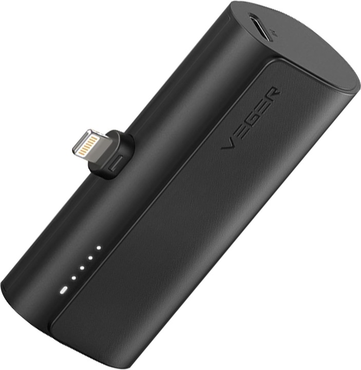 Productafbeelding Veger Plugon Powerbank Lightning - 5'000mAh (5000 mAh, 20 W, 18.50 Wh)
