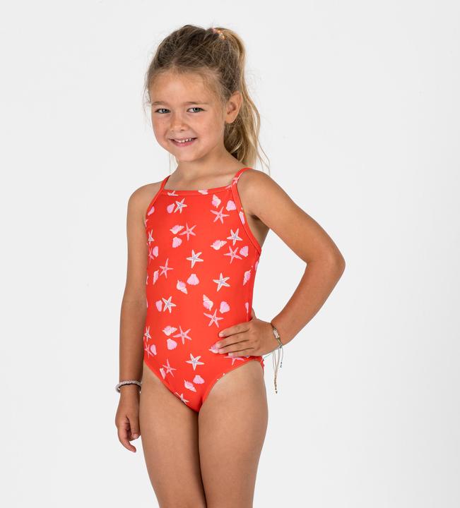 Image du produit Nabaiji Maillot de bain 1 pièce Bébé / Fille - rouge imprimés coquillages