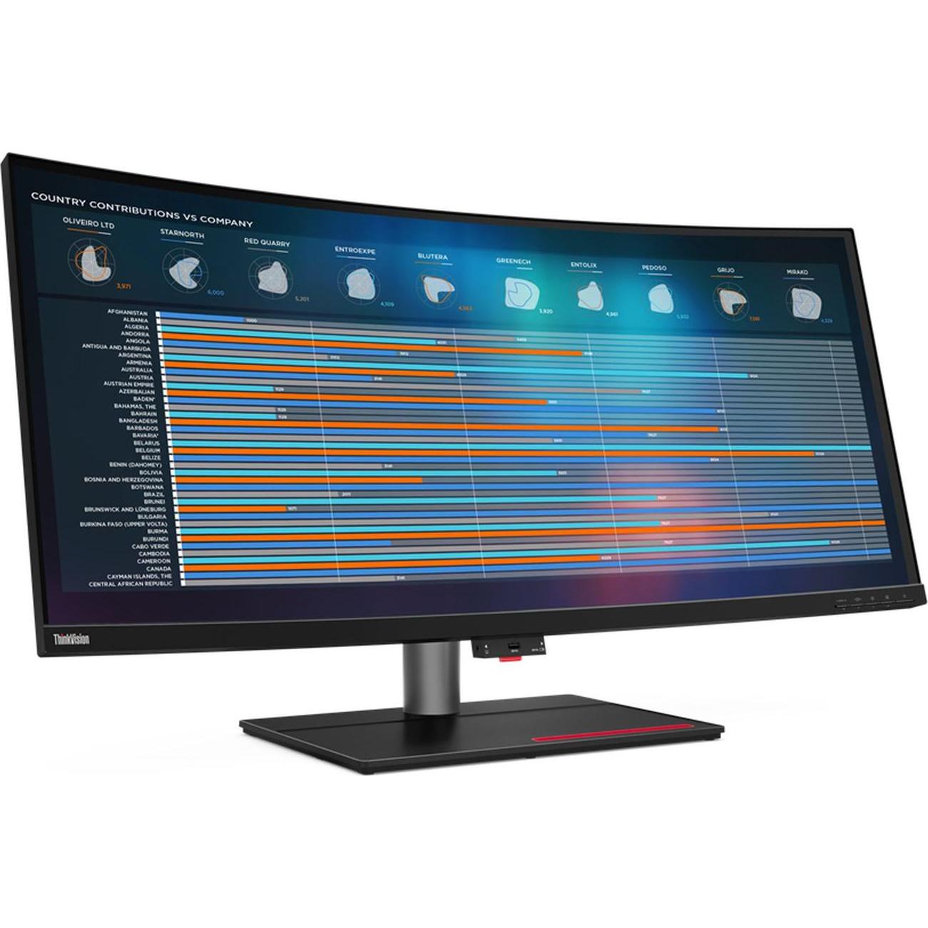Lenovo ThinkVision P40w-20 (5120 x 2160 Pixel, 40"), Monitor, Schwarz