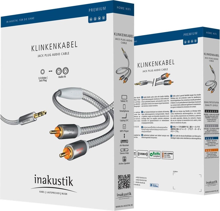 Produktbild Inakustik Premium MP3 (3 m, Cinch, 3.5mm Klinke (AUX))